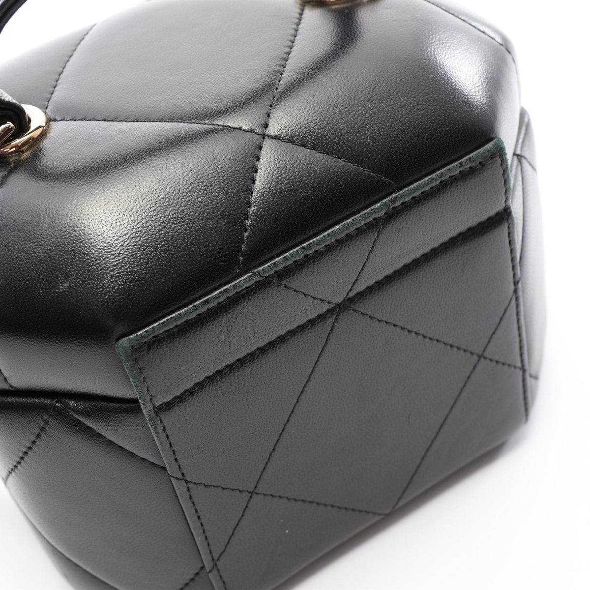 Preloved CHANEL Black COCO Mark Vanity Bag 2WAY Lambskin (sheep leather) AS2630 2101220244668