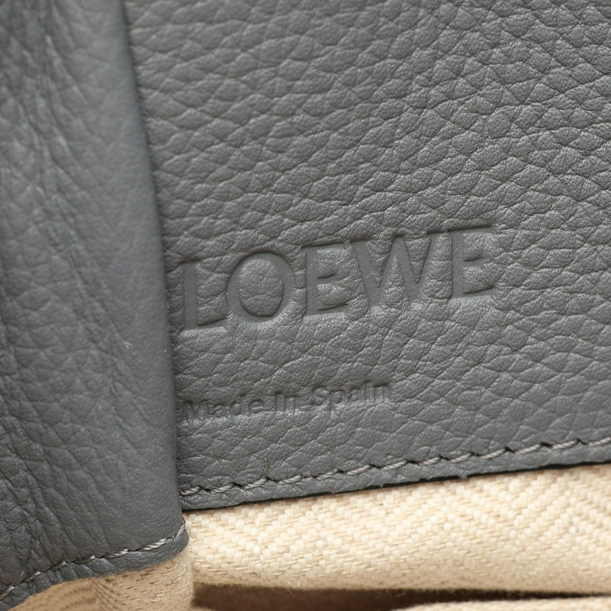 Preloved LOEWE Hammock Drawstring Bag Mini 2WAY Handbag Gray leather 2101220286415