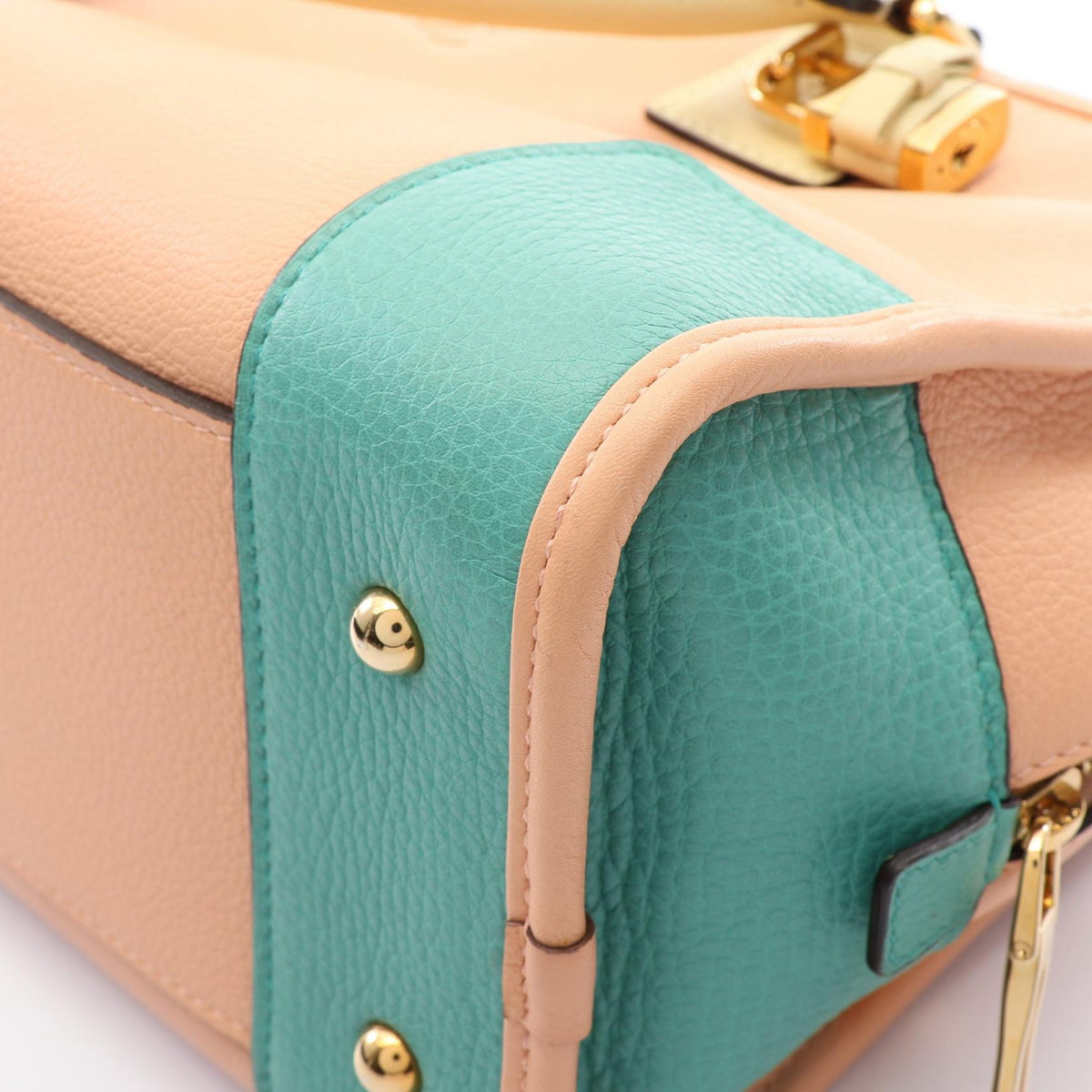 Preloved LOEWE Americana 28 Handbag Pink/Yellow/Green leather 2101220285685
