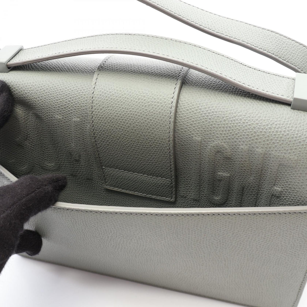 Preloved Dior 30 MONTAIGNE Shoulder Bag Gray leather 2120900146252