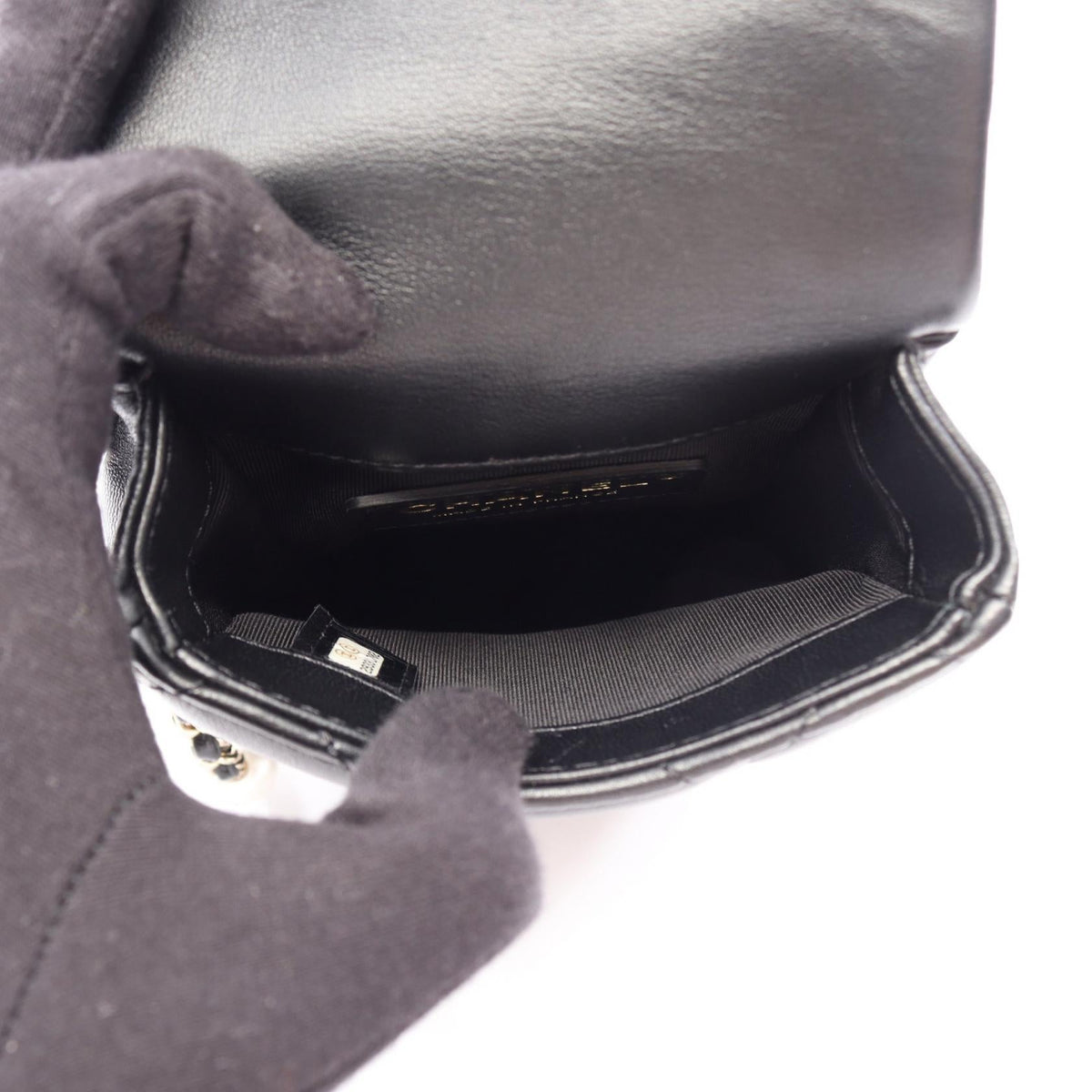 Preloved CHANEL Black Matelasse phone case leather 2106800649369