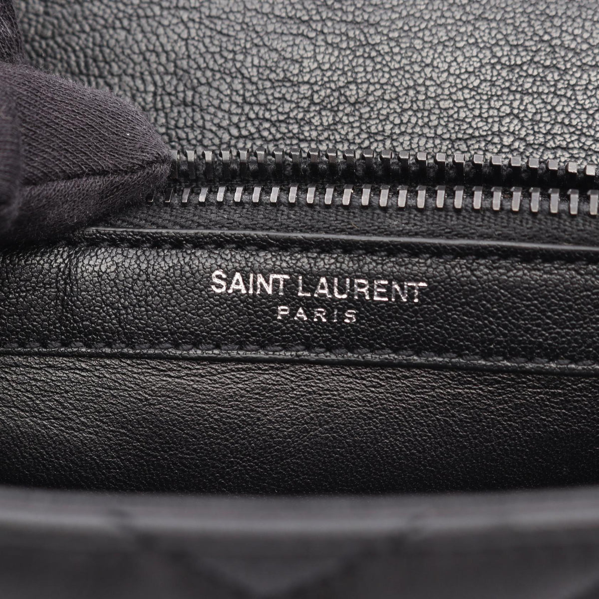 Preloved SAINT LAURENT PARIS College 2WAY Handbag Black leather 428056 2100301262515