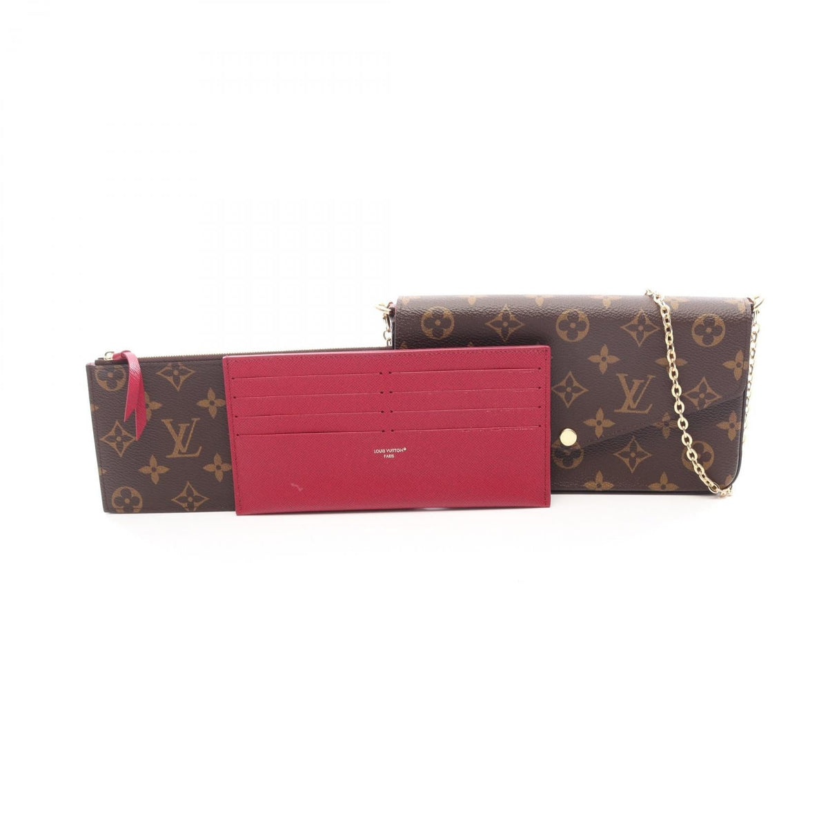 Preloved LOUIS VUITTON Felicie Pochette Monogram Fuschia Brown Shoulder Bag M81896 2101220028602