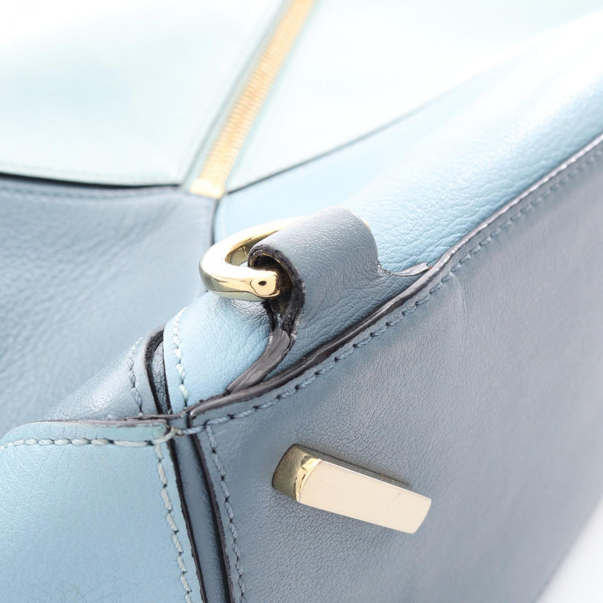 Preloved LOEWE PUZZLE BAG SMALL (2-Way) Handbag Blue leather 2101220004330