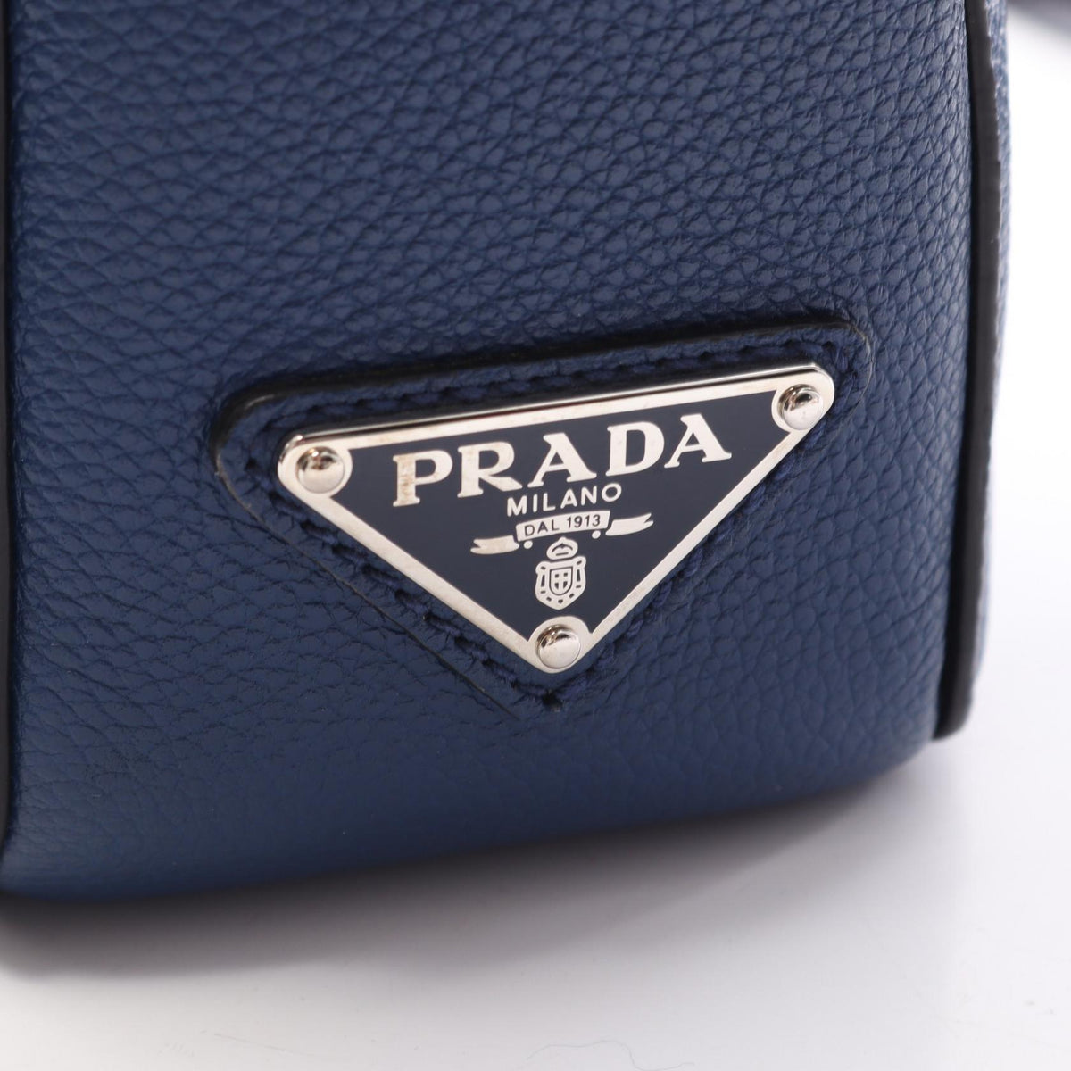 Preloved PRADA VITELLO GRAIN 2WAY Briefcase Blue leather 2121500001767
