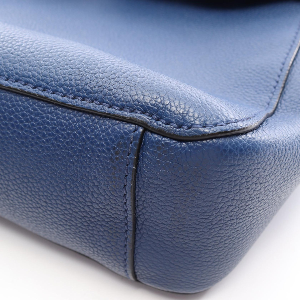 Preloved PRADA VITELLO GRAIN 2WAY Briefcase Blue leather 2121500001767