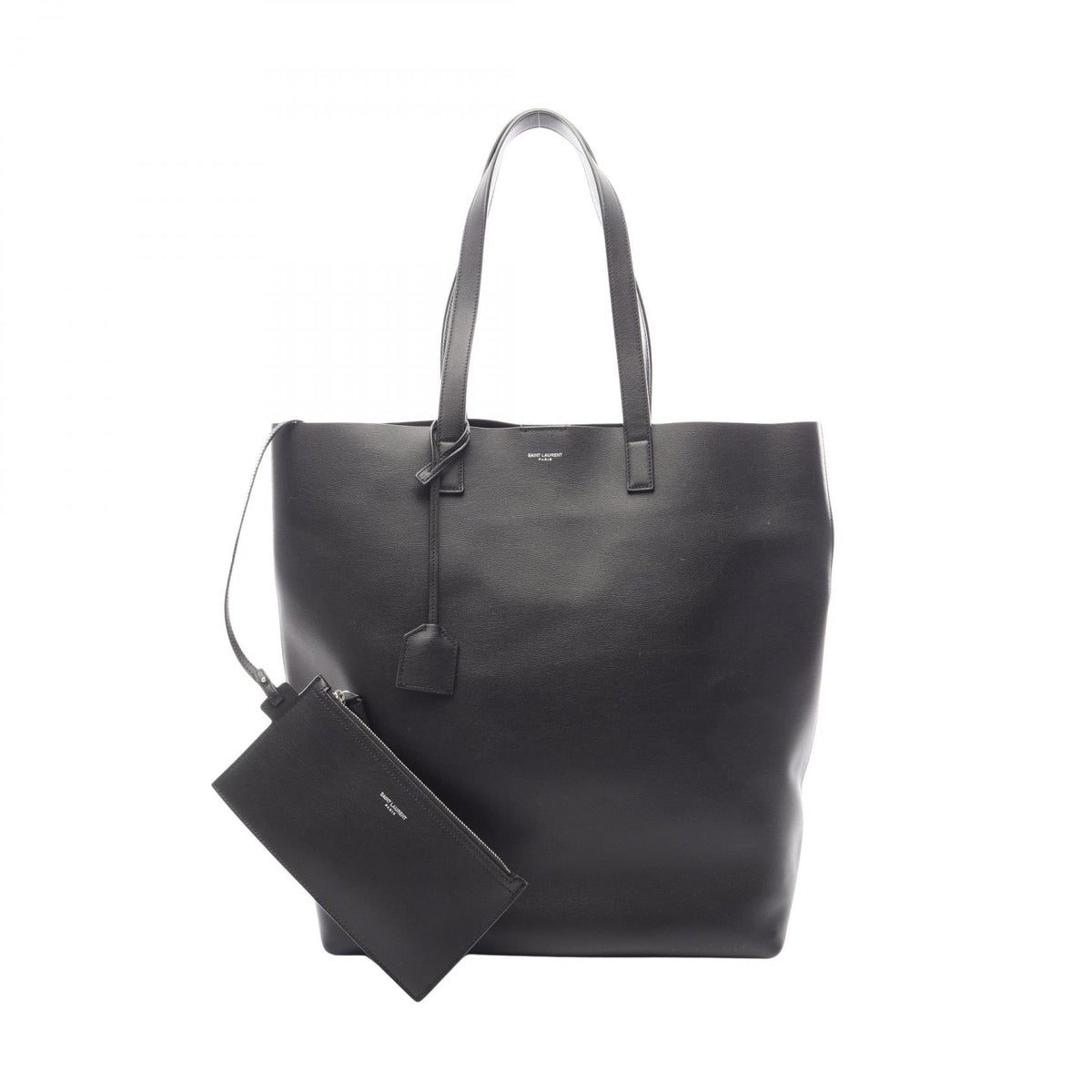 Preloved SAINT LAURENT PARIS bold Tote Bag Black leather 676657 2120900145835