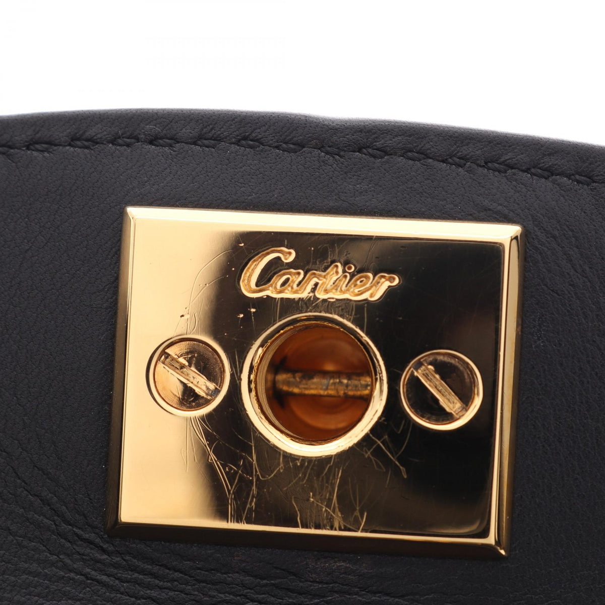 Preloved CARTIER PANTHERE Handbag Black leather 2101220258115