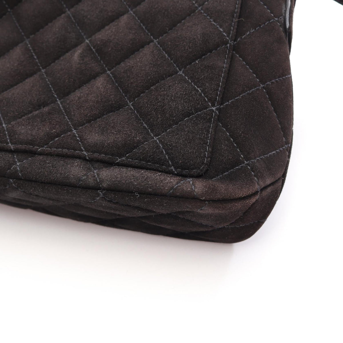 Preloved CHANEL Black Matelasse Suede 2101220223533