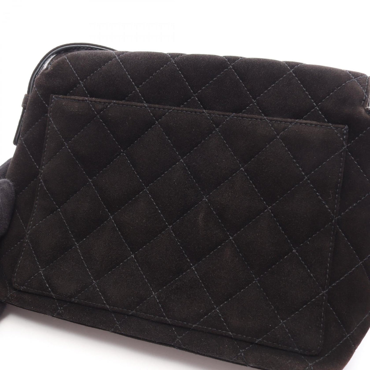 Preloved CHANEL Black Matelasse Suede 2101220223533