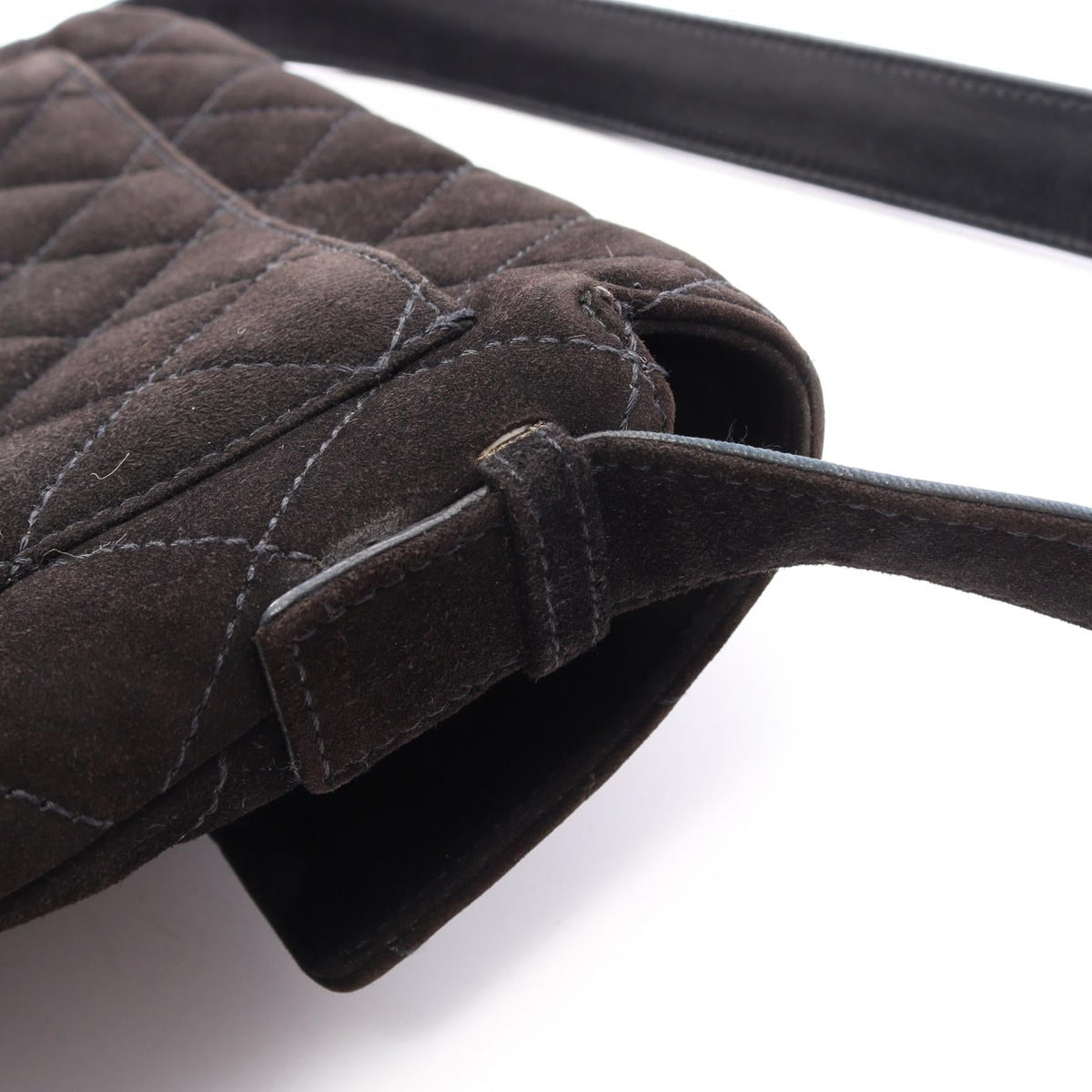 Preloved CHANEL Black Matelasse Suede 2101220223533
