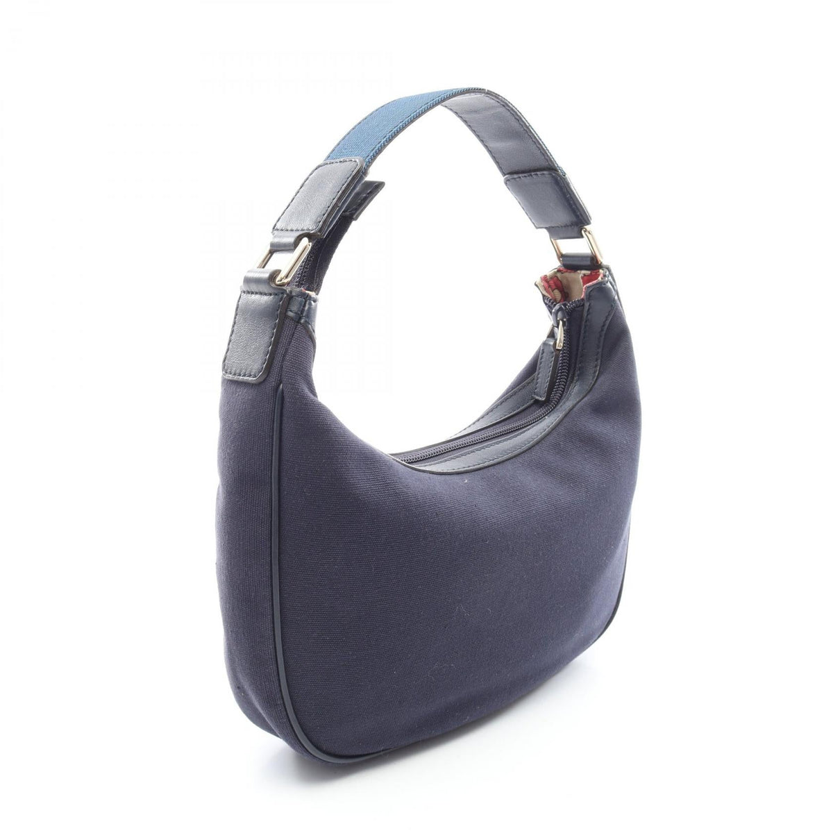 Preloved GUCCI Handbag Navy canvas×leather 263757 2101220288457