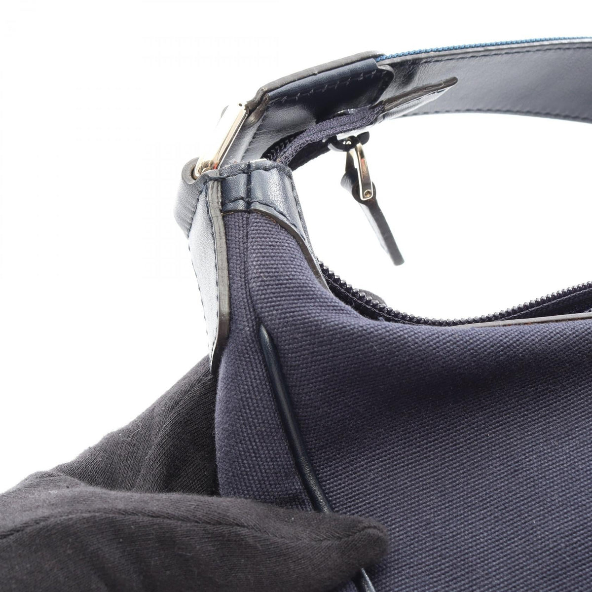 Preloved GUCCI Handbag Navy canvas×leather 263757 2101220288457