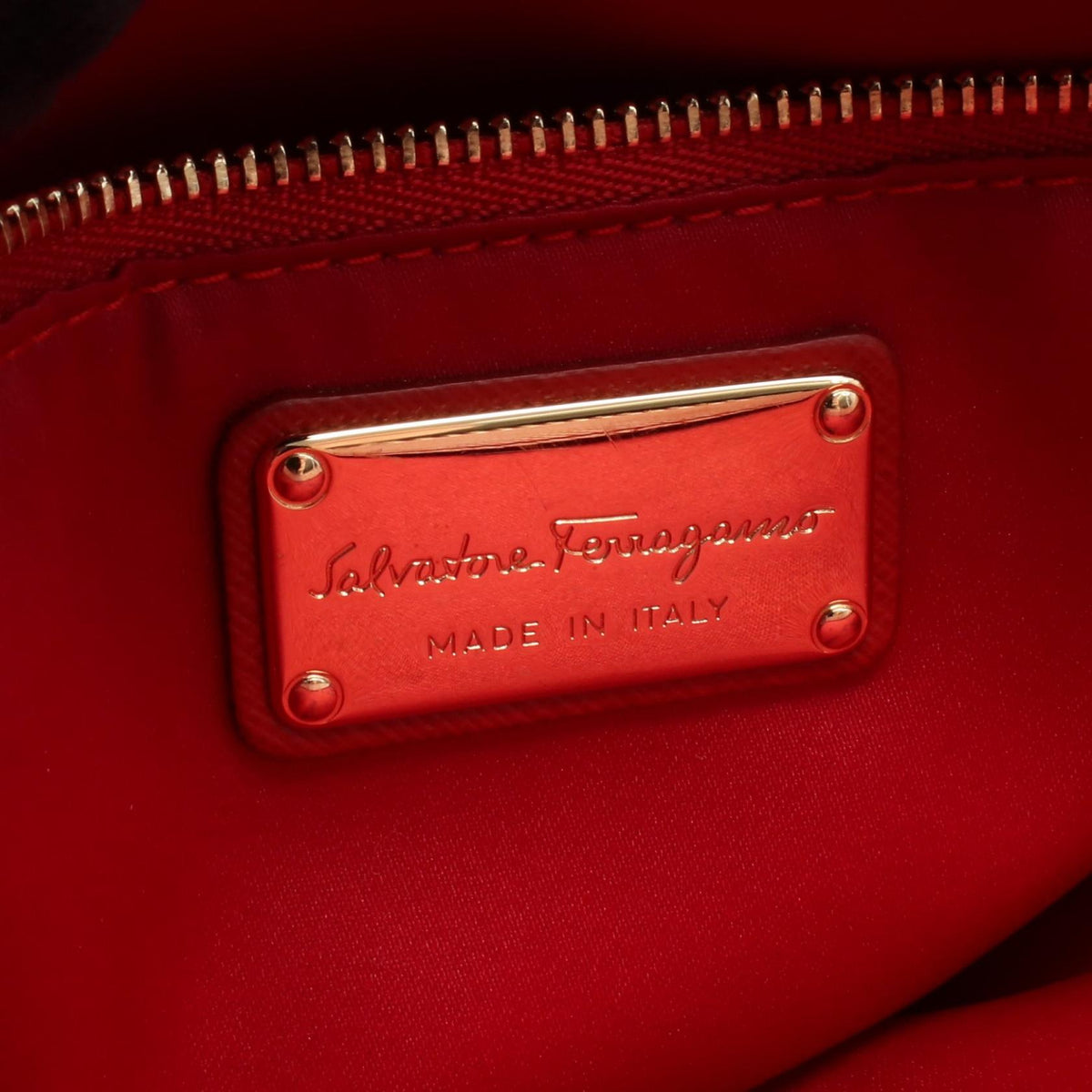 Preloved Salvatore Ferragamo Vala Ribbon 2WAY Handbag Red leather 2101220286927