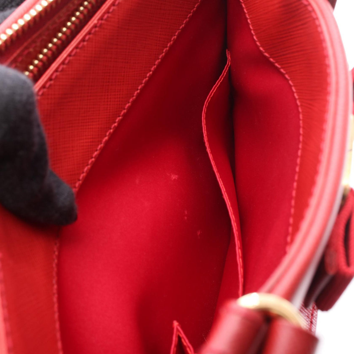 Preloved Salvatore Ferragamo Vala Ribbon 2WAY Handbag Red leather 2101220286927