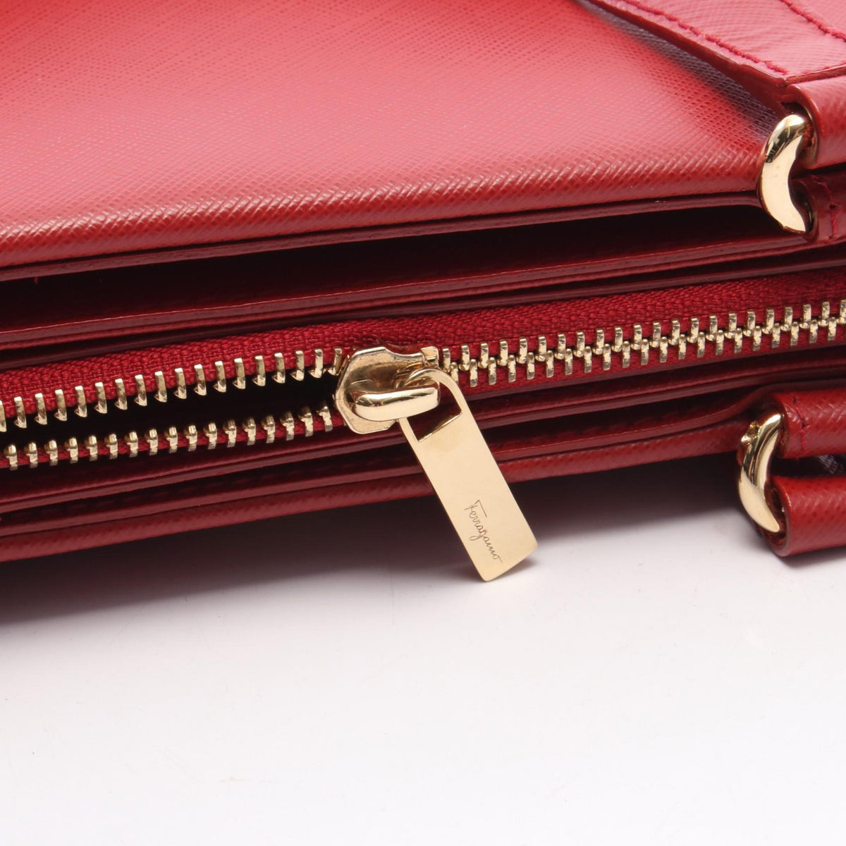 Preloved Salvatore Ferragamo Vala Ribbon 2WAY Handbag Red leather 2101220286927