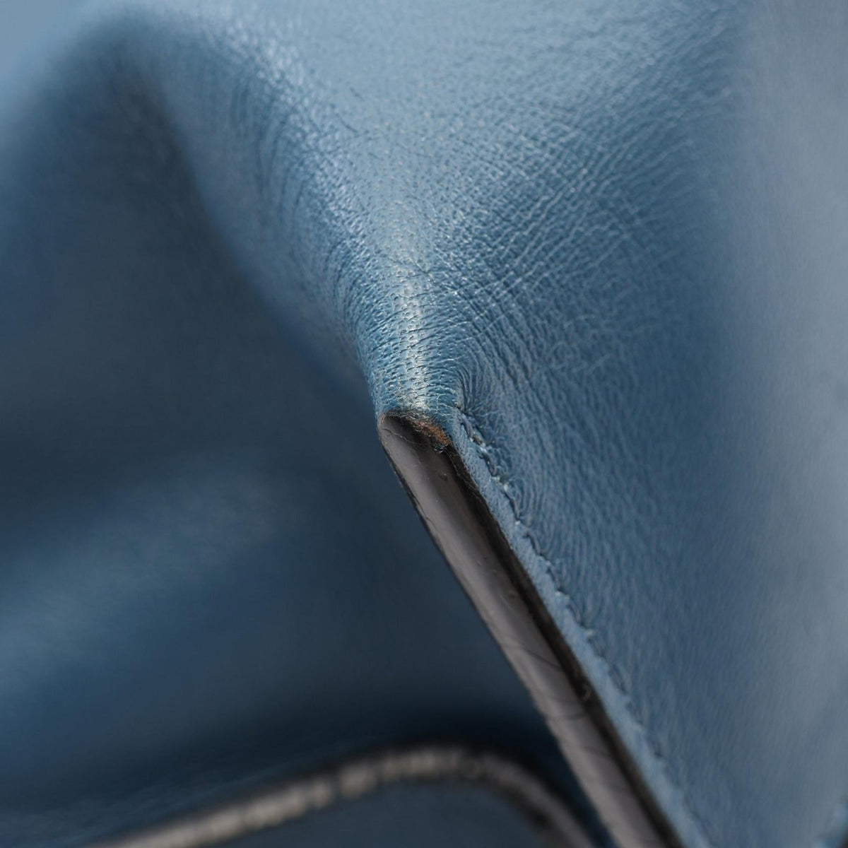 Preloved LOEWE Anagram shopper Tote Bag Blue leather 2101220281120