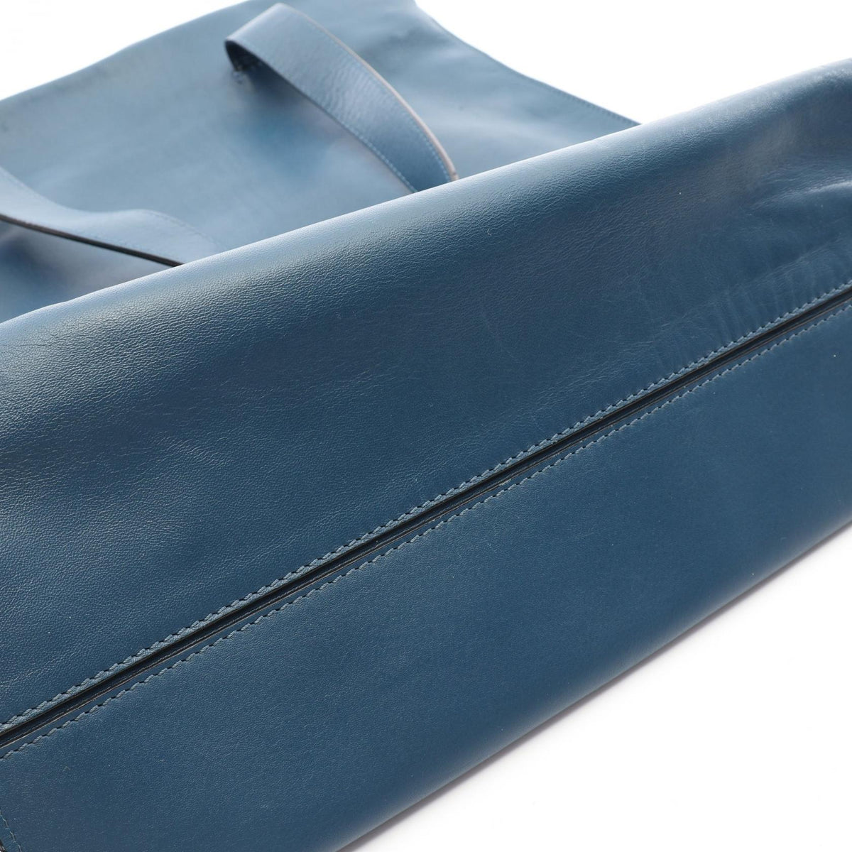 Preloved LOEWE Anagram shopper Tote Bag Blue leather 2101220281120