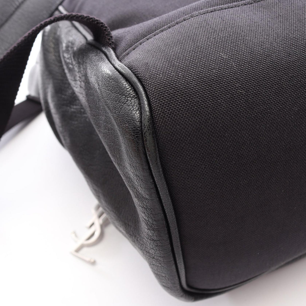 Preloved SAINT LAURENT PARIS YSL SAC CITY Rucksack Backpack Black/Multicolor leather×canvas 2101220281168