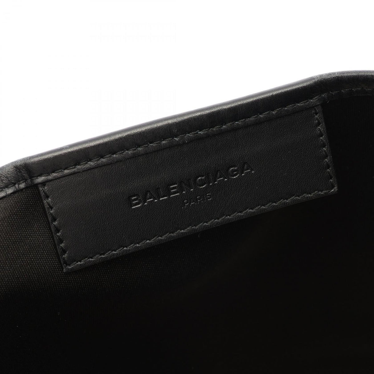 Preloved BALENCIAGA NAVY CABAS S Navy cabas Tote Bag Beige/Black canvas×leather 339933 2120900145996