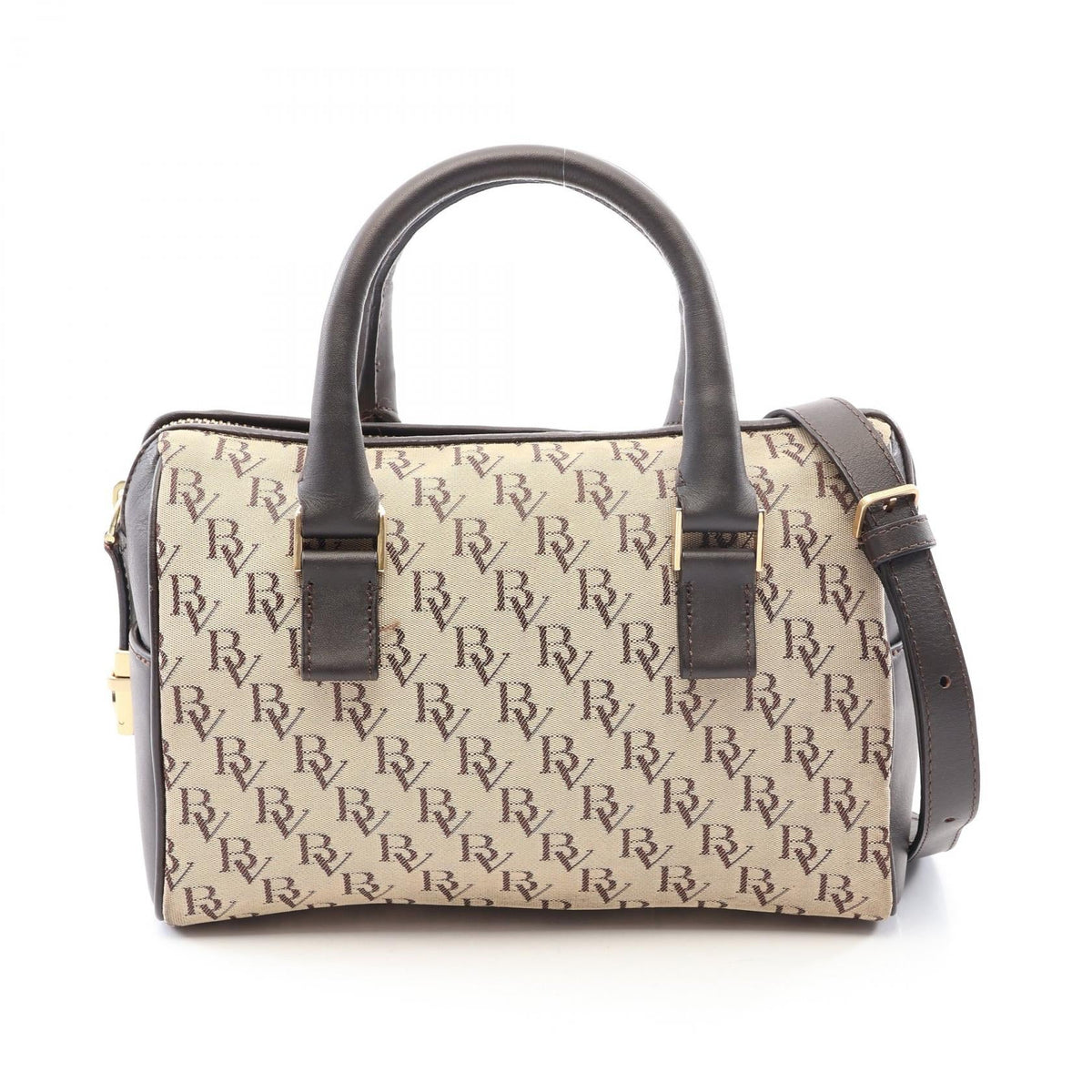 Preloved BOTTEGA VENETA 2WAY Handbag Beige/Brown canvas×leather 2101220174620
