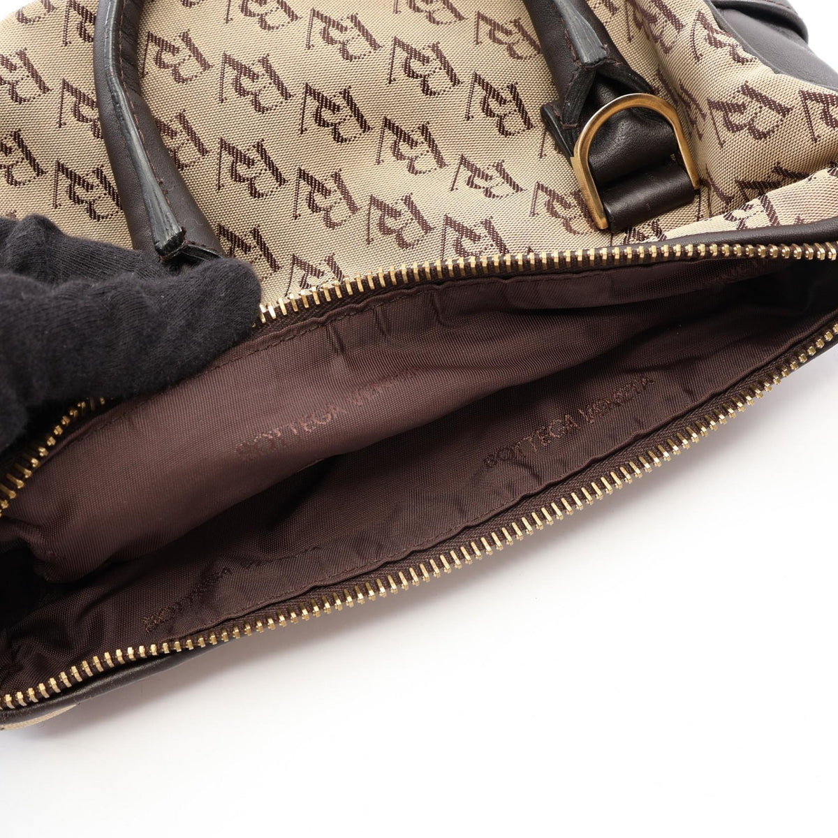 Preloved BOTTEGA VENETA 2WAY Handbag Beige/Brown canvas×leather 2101220174620