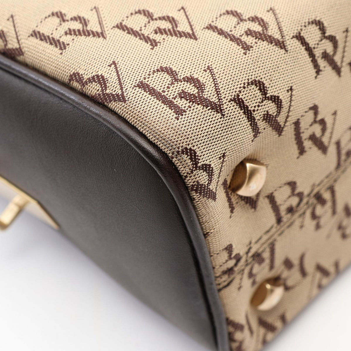 Preloved BOTTEGA VENETA 2WAY Handbag Beige/Brown canvas×leather 2101220174620
