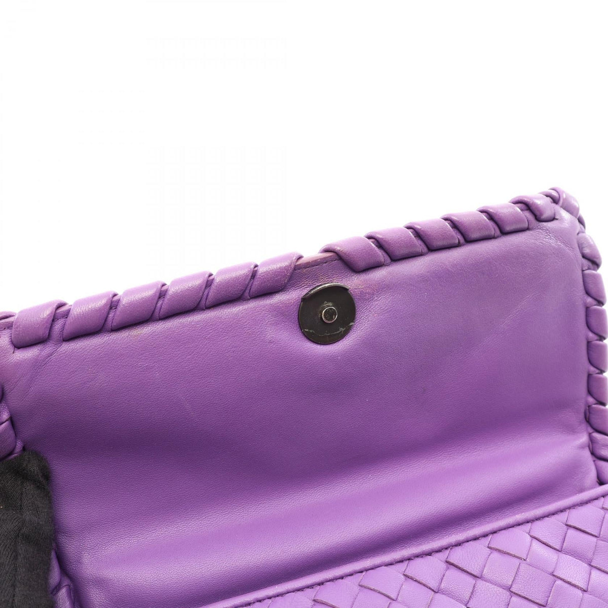Preloved BOTTEGA VENETA Olympia Intrecciato Shoulder Bag Purple leather 2101220048976