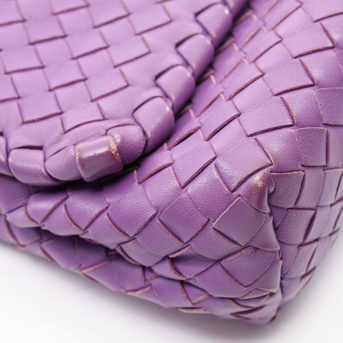Preloved BOTTEGA VENETA Olympia Intrecciato Shoulder Bag Purple leather 2101220048976
