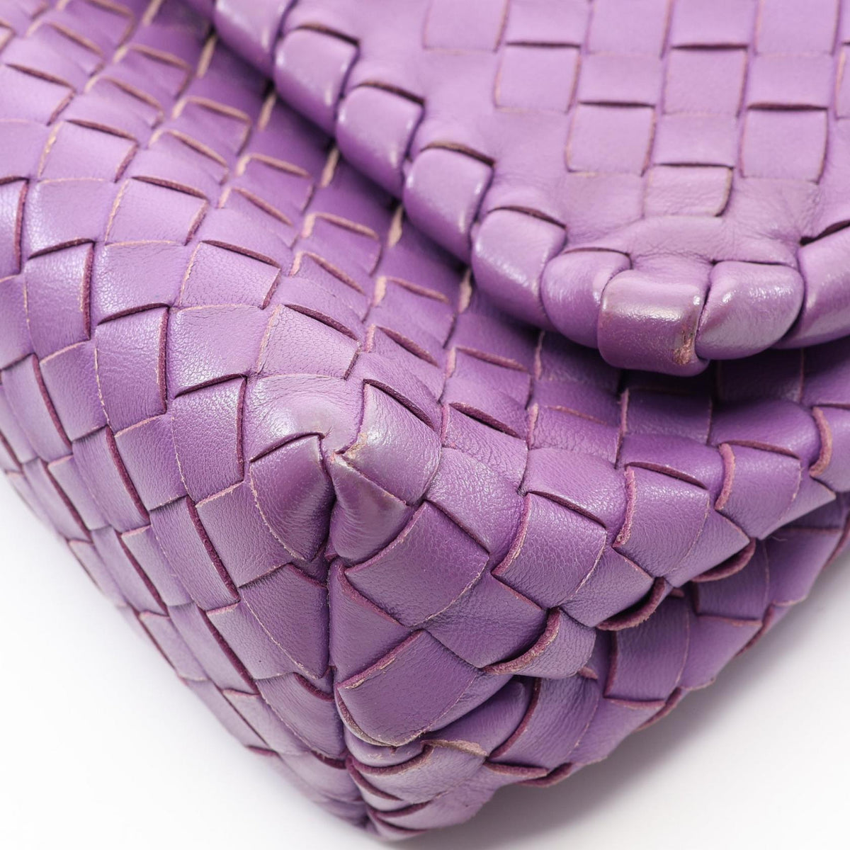 Preloved BOTTEGA VENETA Olympia Intrecciato Shoulder Bag Purple leather 2101220048976