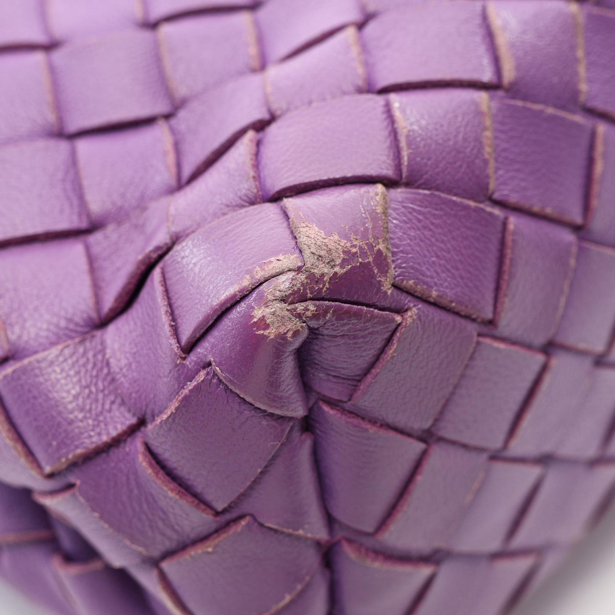 Preloved BOTTEGA VENETA Olympia Intrecciato Shoulder Bag Purple leather 2101220048976