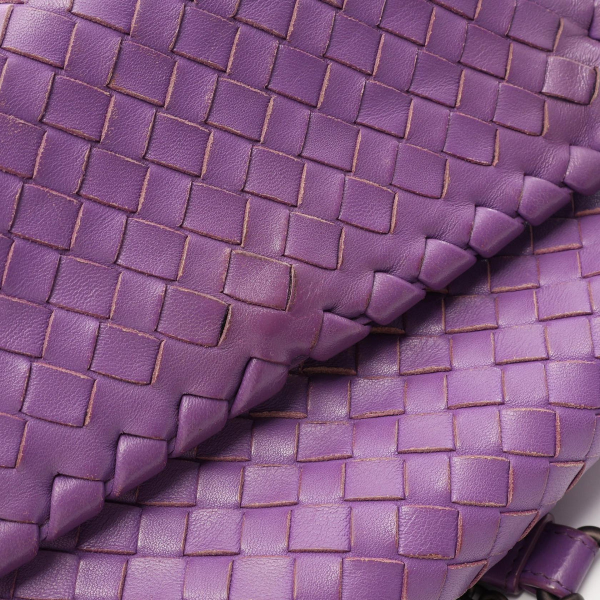 Preloved BOTTEGA VENETA Olympia Intrecciato Shoulder Bag Purple leather 2101220048976