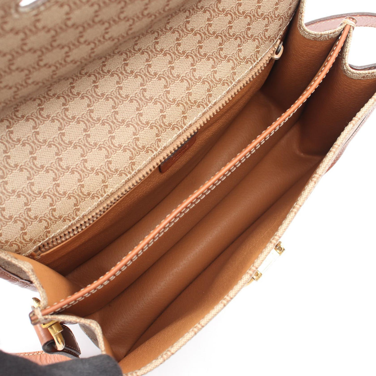 Preloved CELINE Macadam Shoulder Bag Beige/Brown PVC coated canvas×leather 2101219862774
