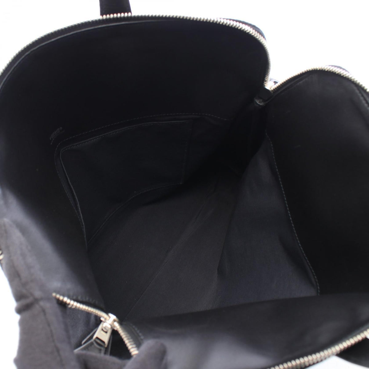 Preloved HERMES Sack Eboo MM Tote Bag Black Toile H leather×canvas 2101220116361