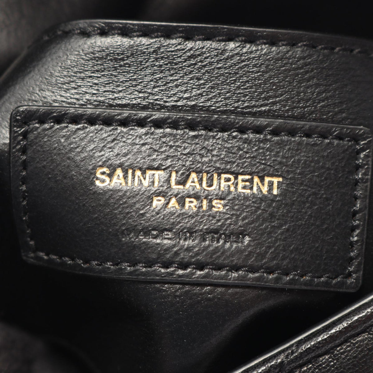 Preloved SAINT LAURENT PARIS YSL logo Shoulder Bag Black leather 5672718 2101220084844